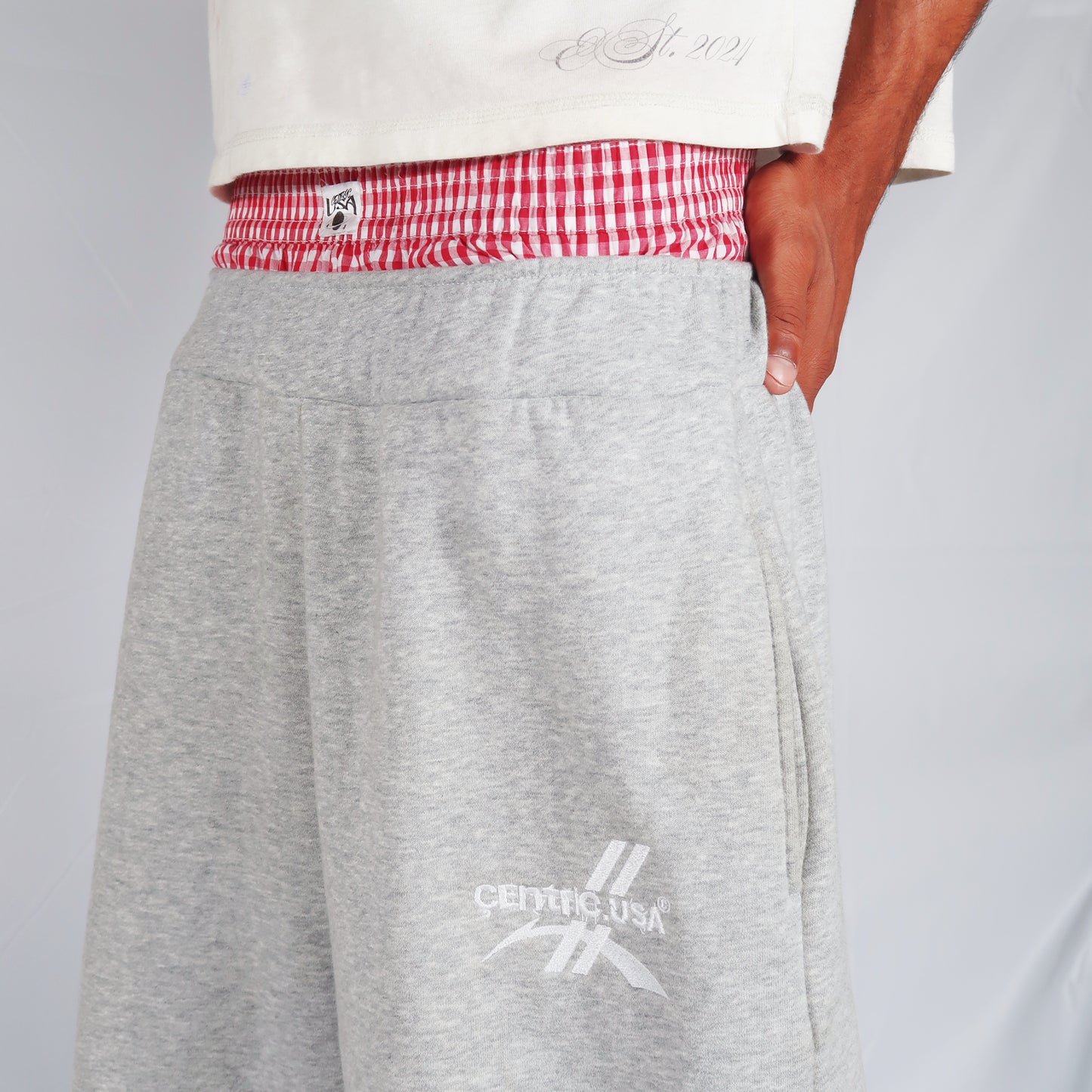 Double waist “Raw Edge” Sweats