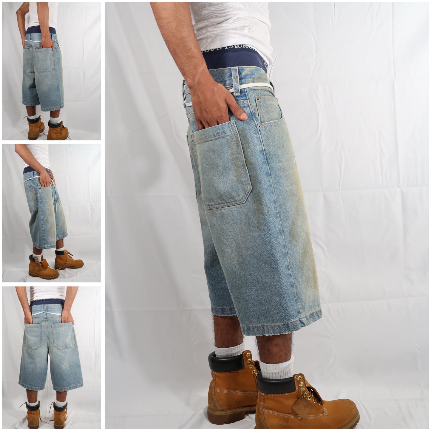 Centric Rustic-wash Denim shorts