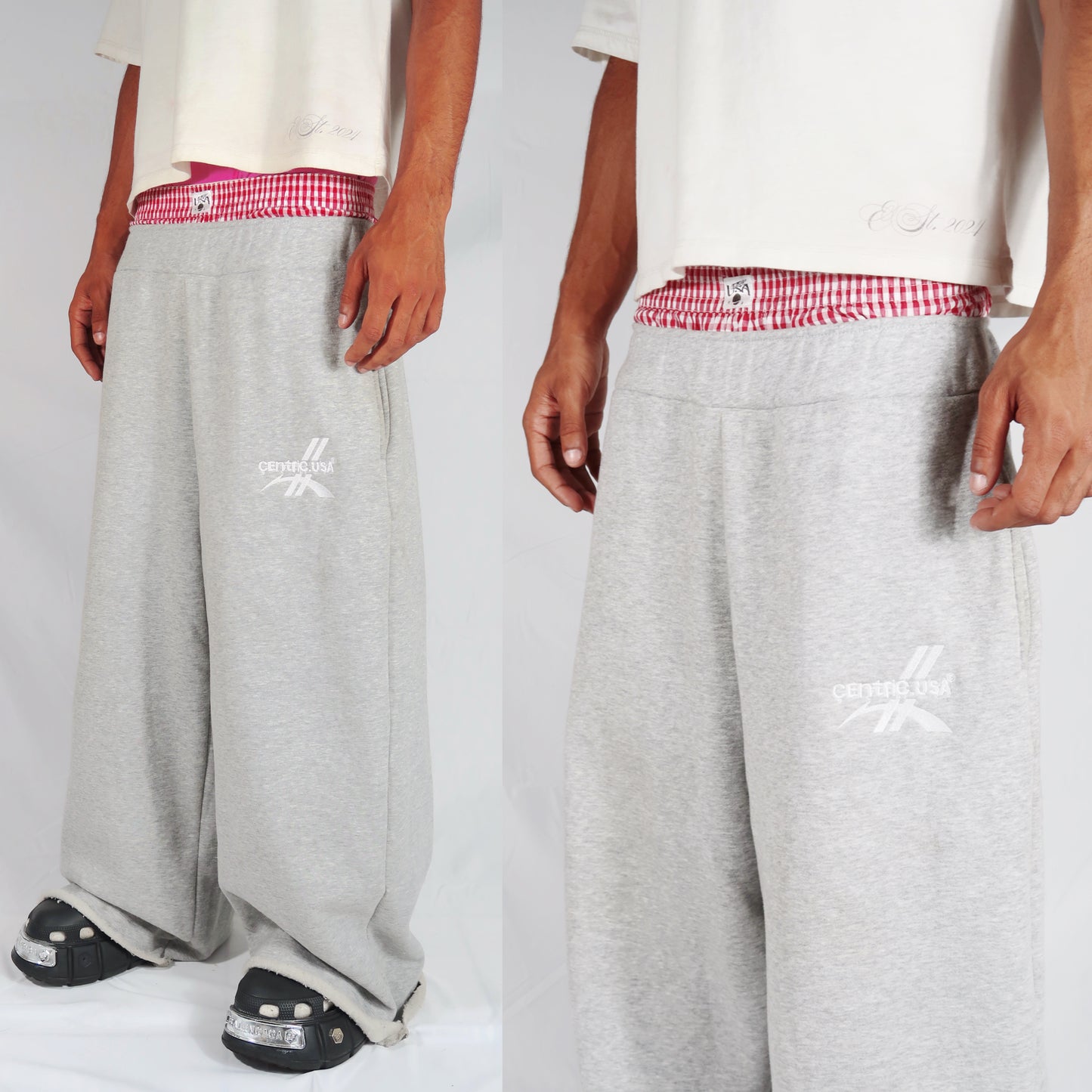 Double waist “Raw Edge” Sweats