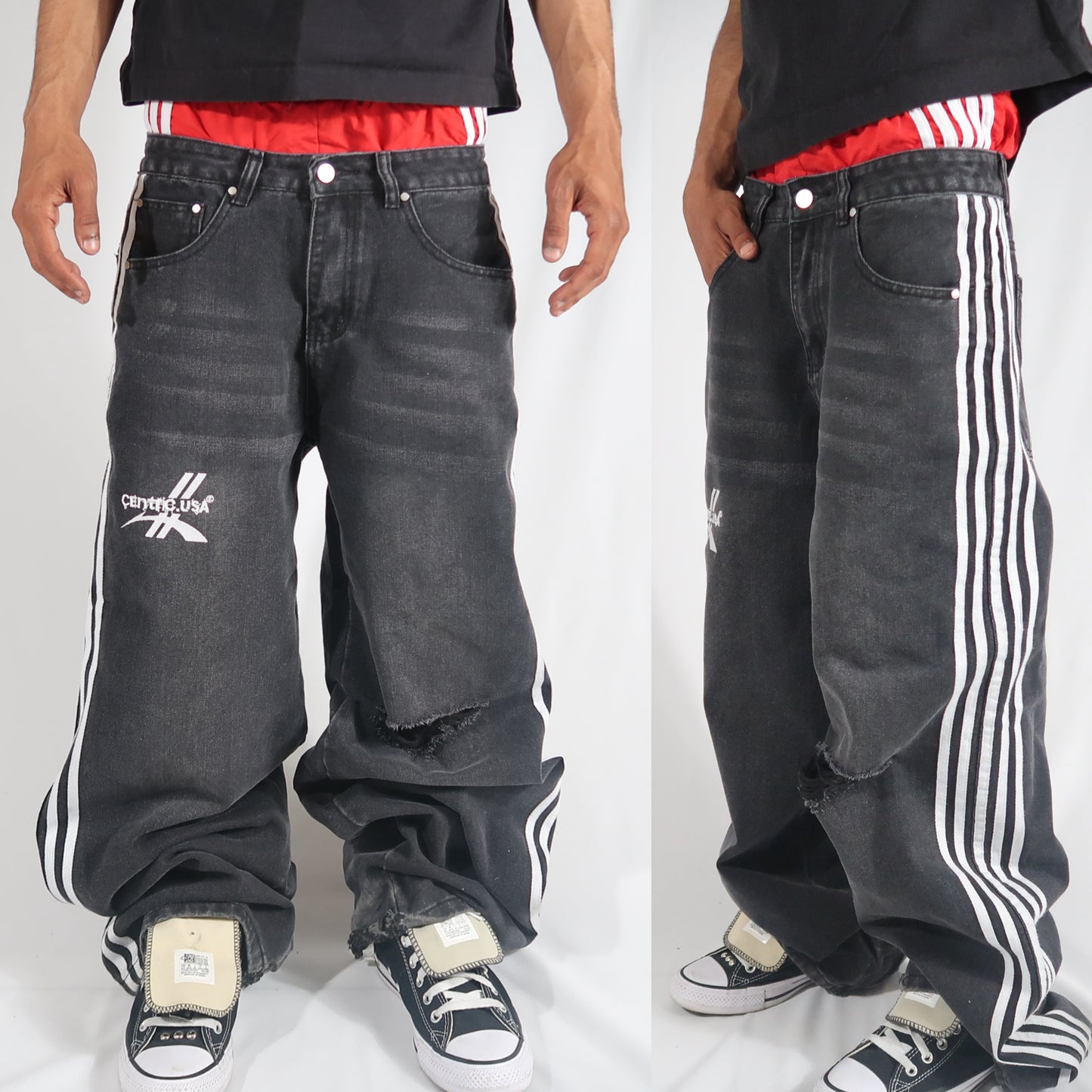 V2 track Denim washed black
