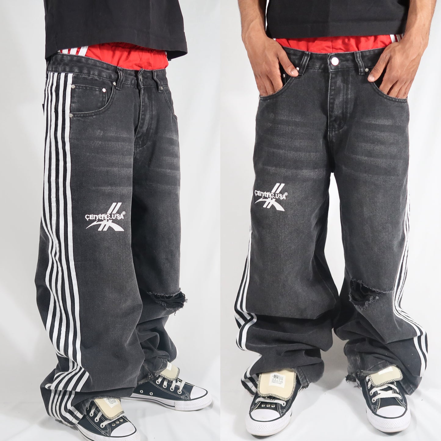 V2 track Denim washed black