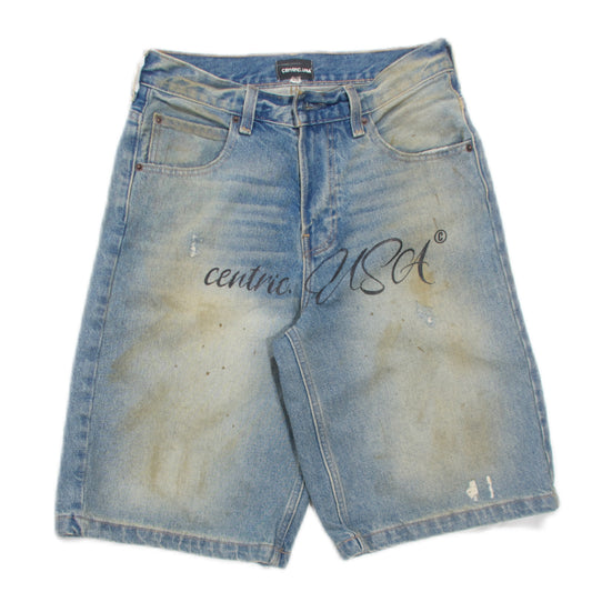Centric Rustic-wash Denim shorts