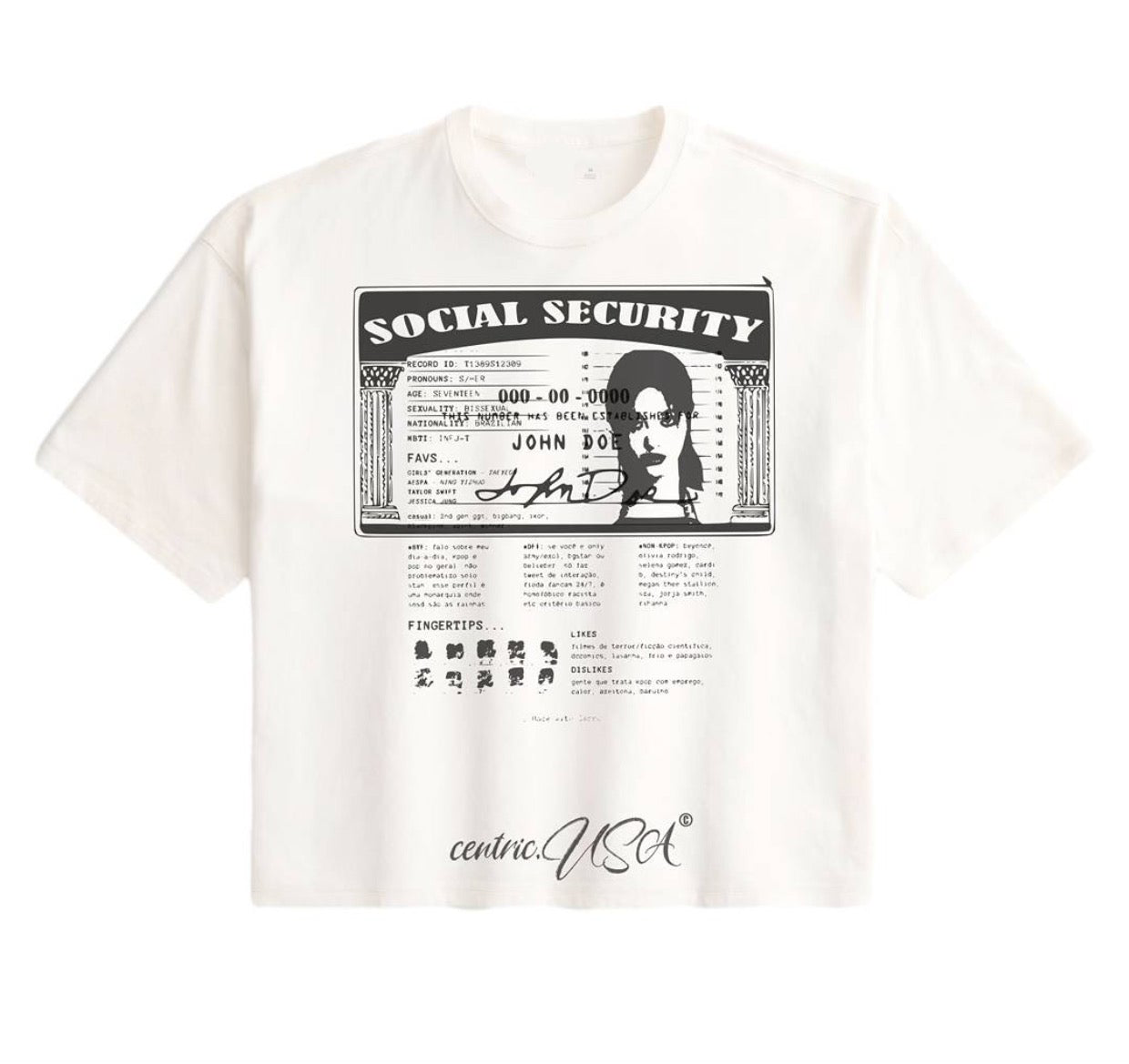 John Doe “SSN” BOXY TEE