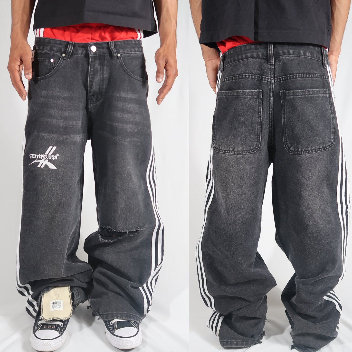 V2 track Denim washed black
