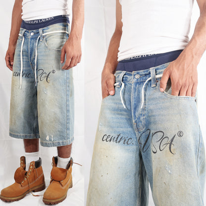 Centric Rustic-wash Denim shorts
