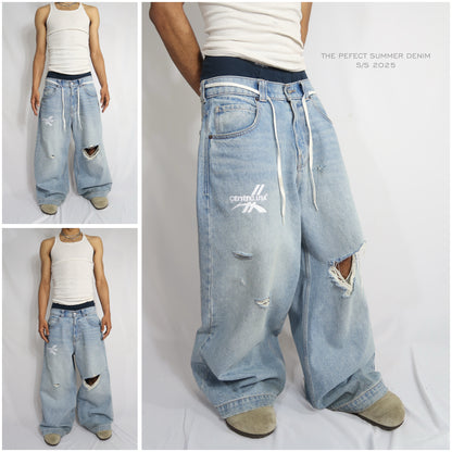 Damaged Medium Wash Centric Denim