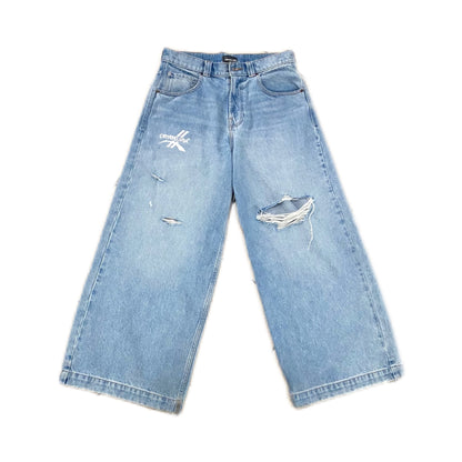 Damaged Medium Wash Centric Denim