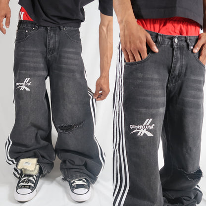 V2 track Denim washed black