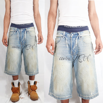 Centric Rustic-wash Denim shorts