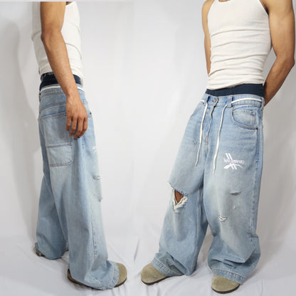 Damaged Medium Wash Centric Denim
